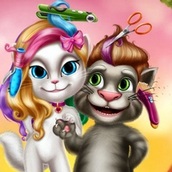 Игра Кот Том и Анжела: Прически