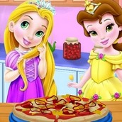 Игра Сделай пиццу с Рапунцель и Бель