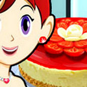Игра Готовить Клубничный чизкейк: Кухня Сары