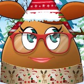 Игра Девочка Поу лепит снеговика